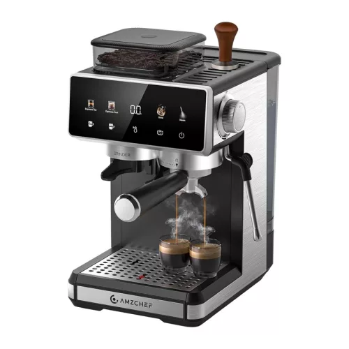 AMZCHEF CE-CM5560-SV dugattyús kávéfőző (ezüst)