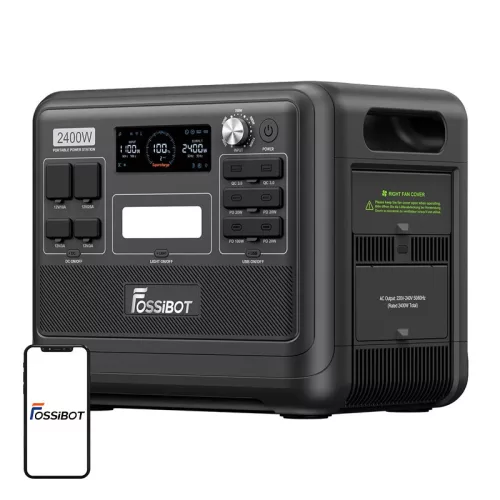 FOSSIBOT F2400 2400 W-os töltőállomás (fekete)