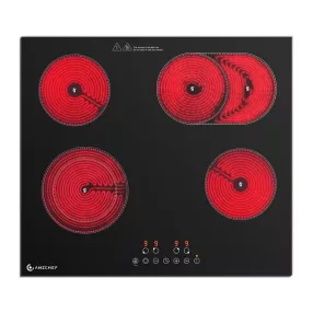   AMZCHEF CE-T-72CB4xyP200-LBHA 4 égőfejű kerámia főzőlap