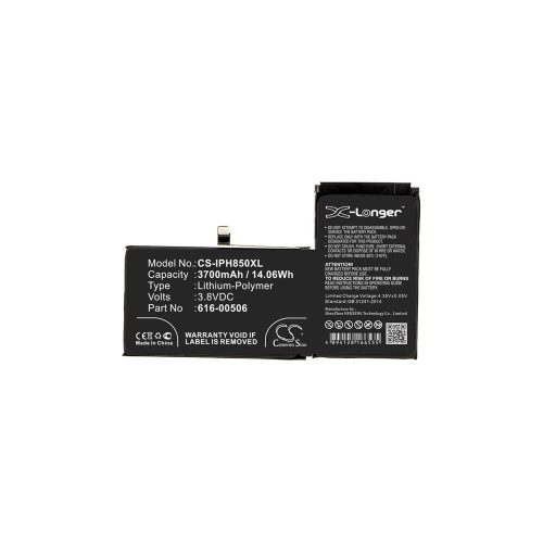 Realpower Li-Polymer akku (3,8V / 3700mAh, Apple 616-00506 kompatibilis) FEKETE