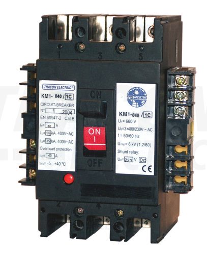 KM1-040/1A Kompakt megszakító, 230V AC munkaáramú kioldóval