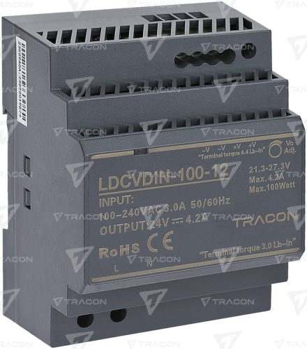 LDCVDIN-100-12 DIN sínre szerelhető tápegységszabályozható DC kimenettel