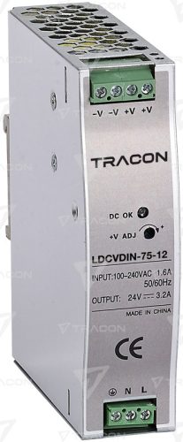 LDCVDIN-75-12 DIN sínre szerelhető tápegységszabályozható DC kimenettel