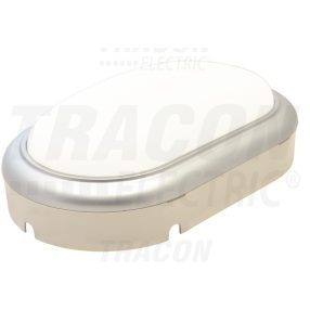 Műanyag házas LED hajólámpa ezüst kerettel, ovális