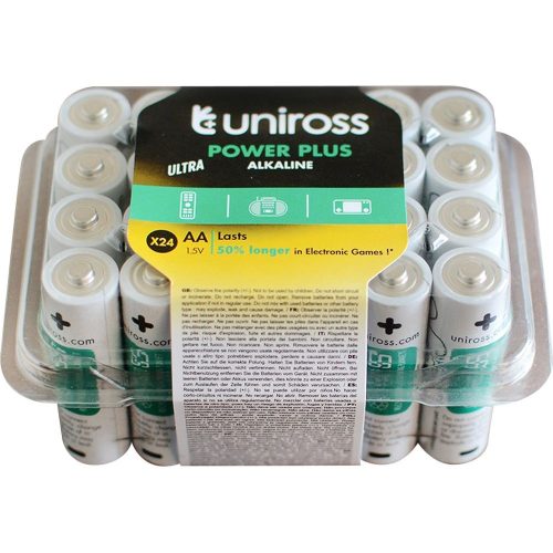 Uniross 1,5V LR6/AA/ceruza tartós alkáli elem POWER PLUS BOX 24db/csomag