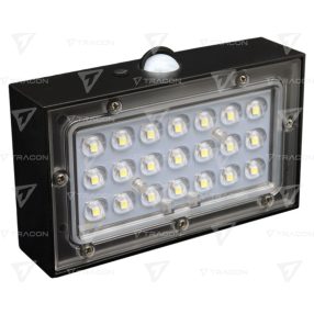   Napelemes LED fali világítótest mozgásérzékelővel, fekete