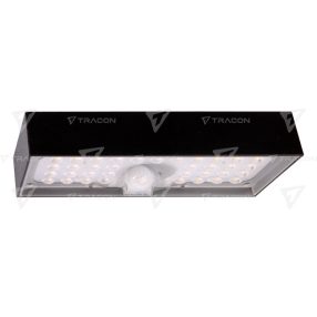   Napelemes LED fali világítótest mozgásérzékelővel, fekete