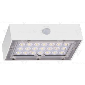   Napelemes LED fali világítótest mozgásérzékelővel, fehér