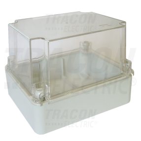   Műanyag doboz, kikönnyített,világos szürke,átlátszó fedéllel