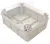Elektronikai doboz, világos szürke, átlátszó fedéllel