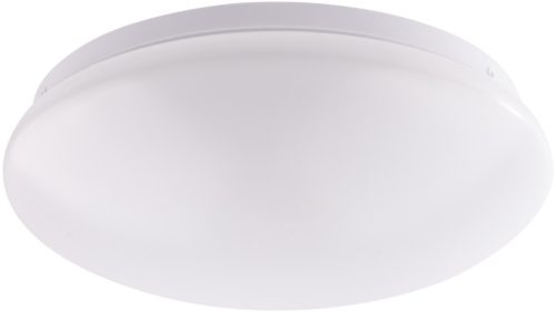 Védett kerek falilámpa, opál bura, fehér