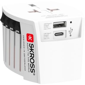   SKROSS MUV USB világutazó hálózati csatlakozó átalakító  és 2*USB töltő  (USB A és USB C)