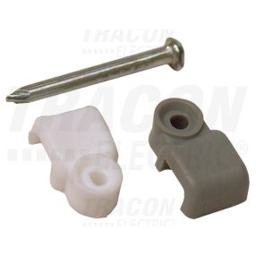 Telefonkábelrögzítő bilincs, szeggel, fehér, (20db)