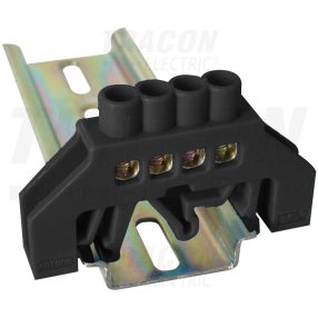 Szigetelt földelősín (N/PE), fekete