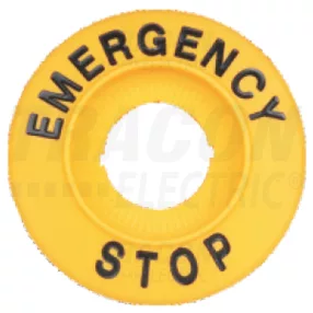 EMERGENCY STOP lap, magasított