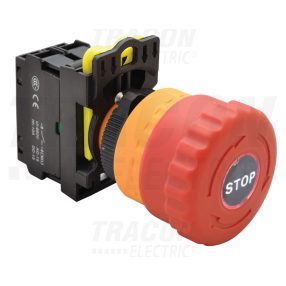 Vészgomb, világító, reteszelt,piros