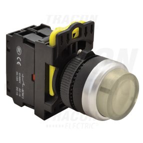 Világító nyomógomb, kiálló, fehér