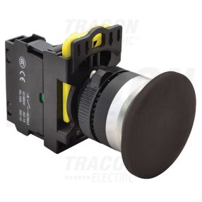 Gombafejű nyomógomb, fekete