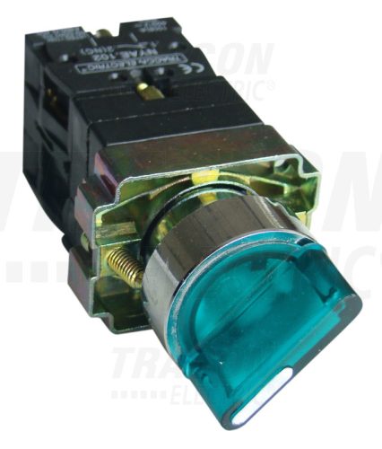 NYGBK2365Z Világítókaros kapcsoló, fémalap, zöld, LED, kétáll., izzó n.