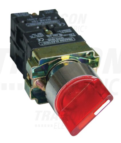 NYGBK2465P Világítókaros kapcsoló, fémalap, piros, LED, kétáll. izzó n.