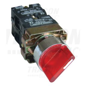   Tokozott világítókaros kapcsoló, piros, LED,3állású, izzó n.