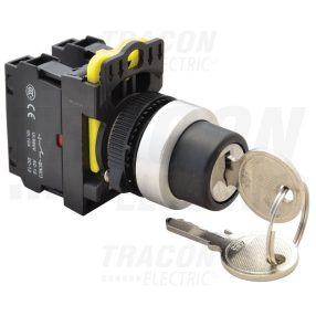   Kulcsos kapcsoló, bal-jobb-közép KI, háromállású, rugóvissza