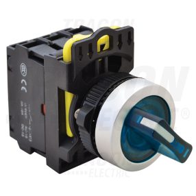   Világítókaros kapcsoló, kék, LED, kétállású, rugóvissza