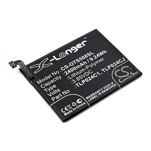 AlcatelTLP024C1,TLP024C2, C2400007C2 3,85V 2400mAh utángyártott RealPower Li-Polymer akku