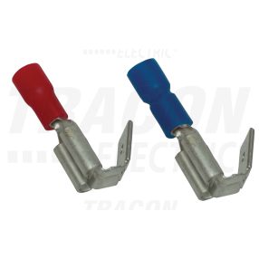   Szigetelt rátolható csatlakozó csap+hüvely, sárgaréz, piros