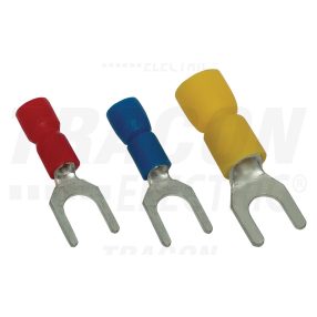 Szigetelt villás saru, ónozott elektrolitréz, piros