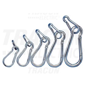 Karabiner, rugós, acél