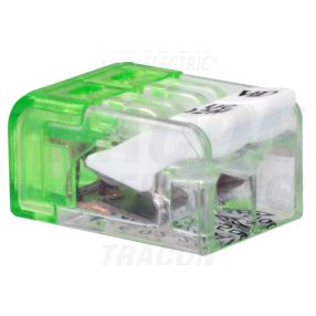 Csavar nélküli vezetékösszekötő, nyitható átlátszó