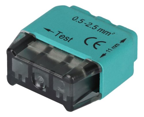 Csavar nélküli vezetékösszekötő, zöld