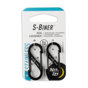 S -Biner® acél dupla karabiner #1 - 2-es csomag - fekete