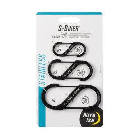   S -Biner® acél dupla karabiner kombináció - 3-as csomag - fekete