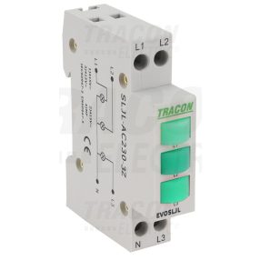 Sorolható ledes jelzőlámpa, zöld, zöld, zöld