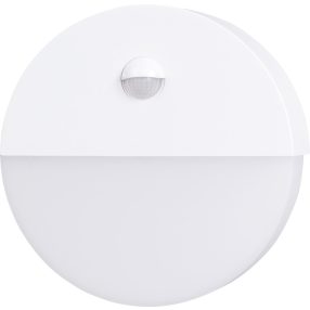 Mozgásérzékelős kerek fali lámpatest, fehér