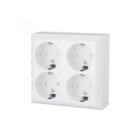   GAO 0313H Business Line IP20 4 férőhelyes földelt aljzat, 4 férőhelyes földelt csatlakozóaljzat, beltéri, 230 V~ / 50 Hz / 16 A, fehér