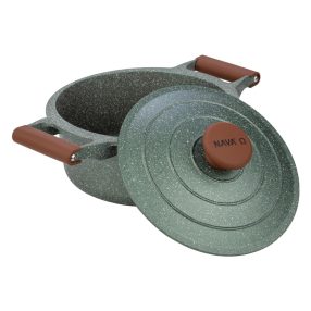   Nava 10-255-033 Ωmega tapadásmentes öntött alumínium lábas fedővel, kőbevonattal, 28 cm