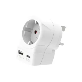   SKROSS 1.500283-E utazó adapter, "Europe to UK", USB-C + USB-A 20W PD, gyorstöltés