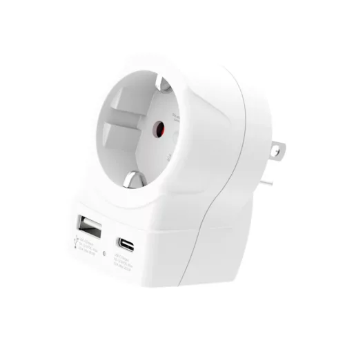 SKROSS 1.500284-E utazó adapter, "Europe to USA", USB-C + USB-A 20W PD, gyorstöltés