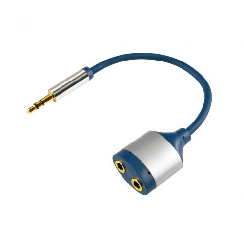 AC 16M Home AC 16M audió átalakító kábel, elosztó, 3,5mm sztereó dugó, 2 aljzat, 15cm