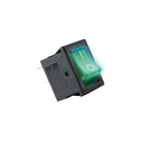   Home AKV 02 világítós billenőkapcsoló, 1 áramkör - 2 állás, 12 V, zöld, szögletes