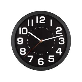   Home AWC250BK fali óra, üveg előlap, kontrasztos, jól leolvasható számlap, 1xAA elem tápellátás, átmérő 250mm