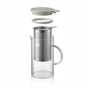   BUYDEEM CD2002/A1 teáskanna, 800 ml, boroszilikát üveg és acél, akár 150°C-ig hőálló