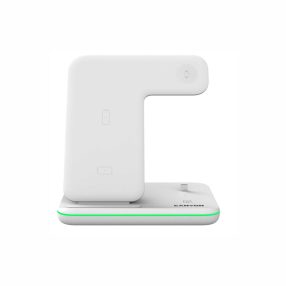   CANYON CNS-WCS302W 3in1 vezeték nélküli töltő, Qi szabvány, micro USB / lightning töltőport, fehér