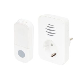   Home DBA1101AC vezeték nélküli csengő, elemes nyomógomb, max 150m hatótáv, 38 dallam, IP44 nyomógomb