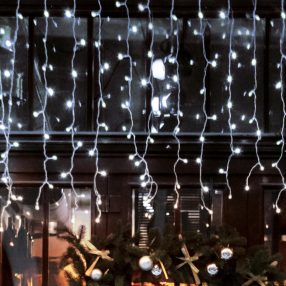   Home DLFJ 400/WH LED-es fényfüggöny, 10 m / 400 db hidegfehér LED, állófényű, fehér vezeték, sorolható, kül- és beltéri kivitel