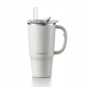   BUYDEEM DS57-OW pohár termosz szívószállal, 700 ml, dupla falú, 12 mm-es szívószál