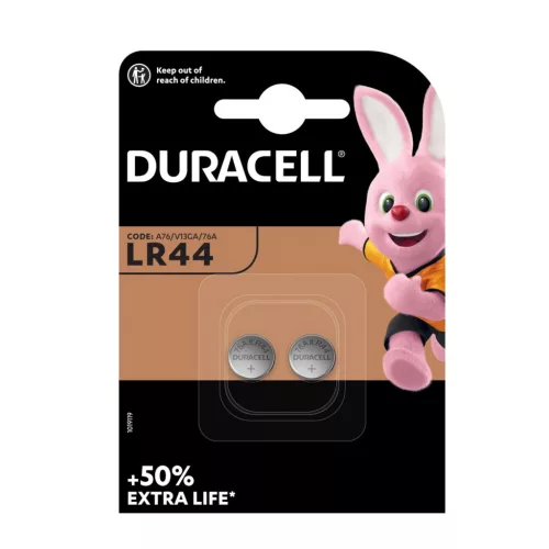 Duracell LR44 10PP040020 alkáli gombelem, 1,5 V feszültség, 2db/bliszter